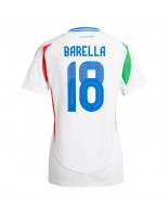 Itálie Nicolo Barella #18 Venkovní Dres pro Dámské ME 2024 Krátký Rukáv